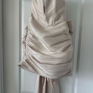 Oh Polly Strapless Cream Dress